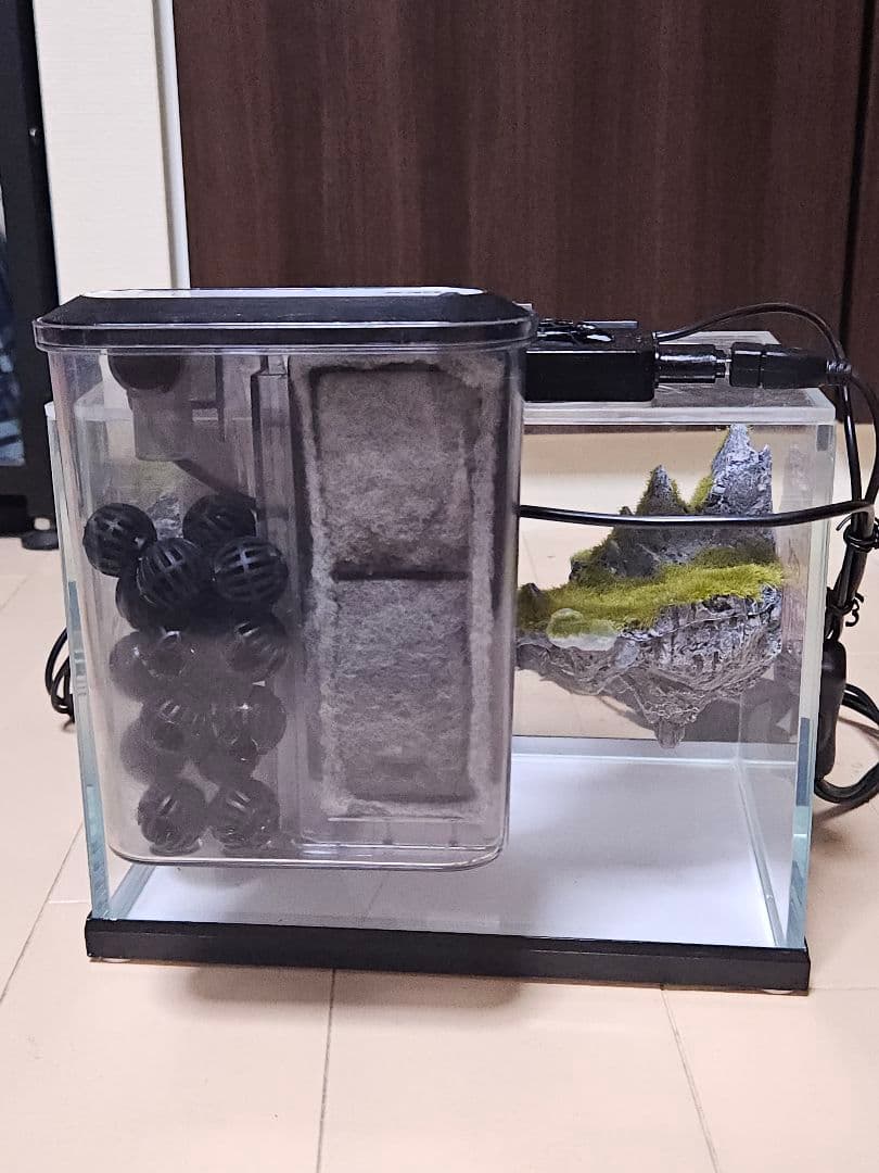 小型ガラス水槽 GEX SSフィルター付き　天空の島　フルセット