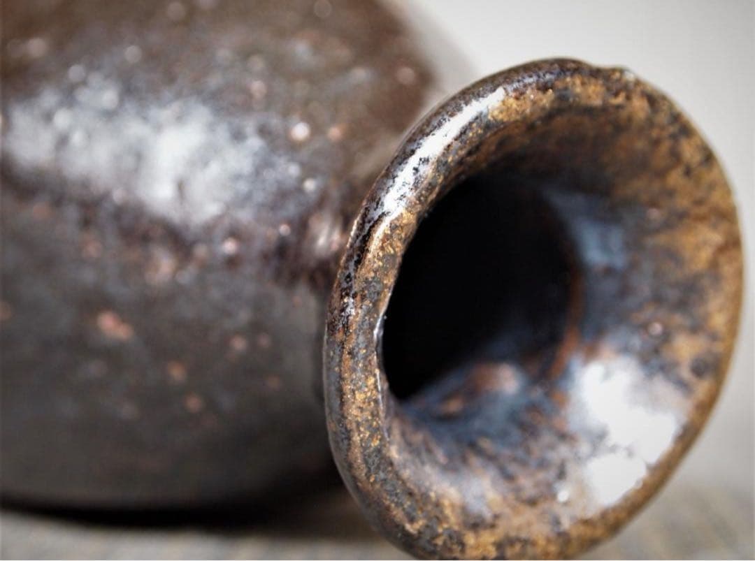 巨匠作家 森岡成好 《種子島焼・小山冨士夫・中里隆》 面取り黒徳利