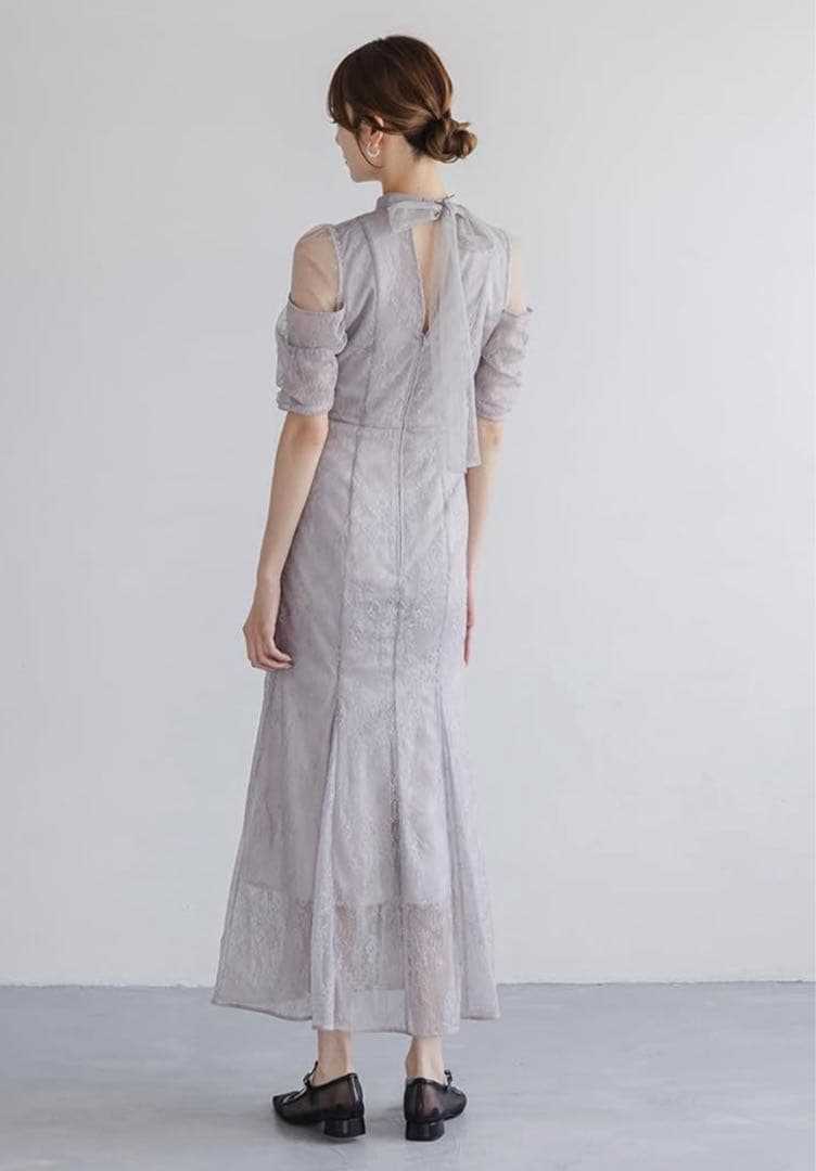 SNIDEL スナイデル シアーショルダーレースドレス