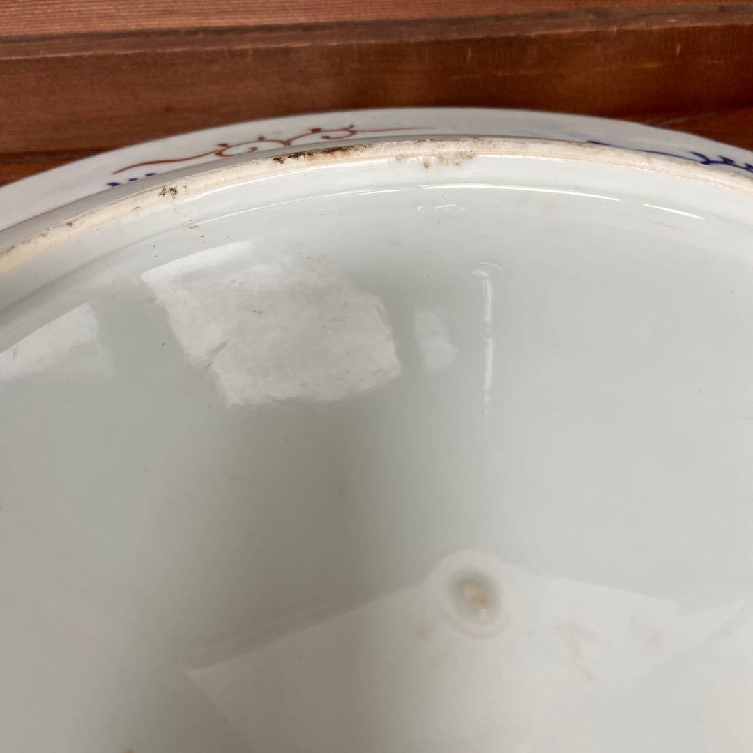 有田焼色絵扇面巻物の図大皿ニ枚