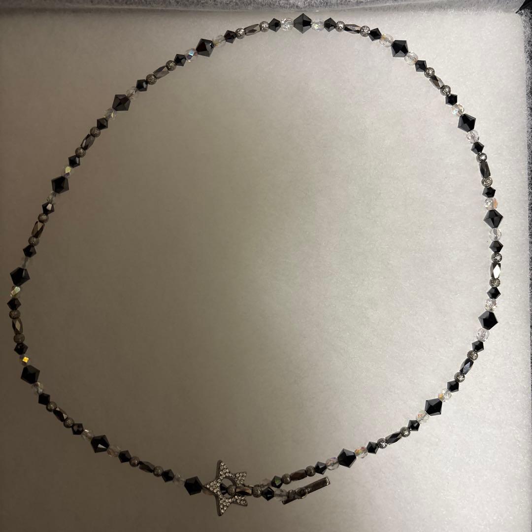 NUMBERX BRAND ブラッククリスタルネックレス