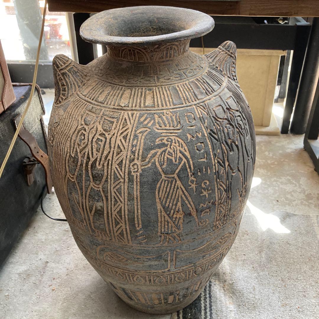 タイムセール⭐️古代エジプト風陶器壺　おしゃれ