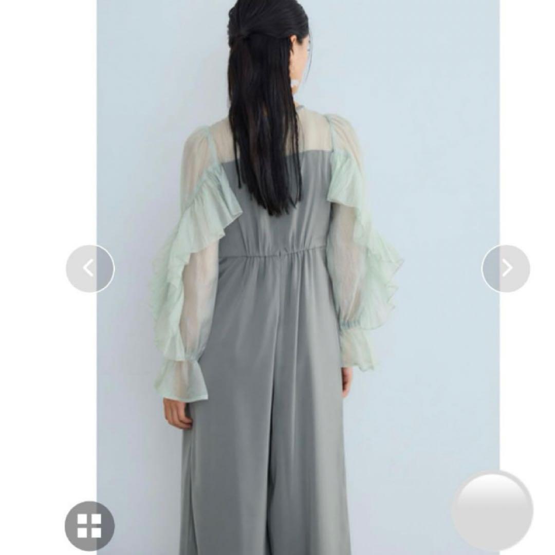 新作✨ドリードール シアーフリルパンツ パーティードレス オールインワン 緑 M