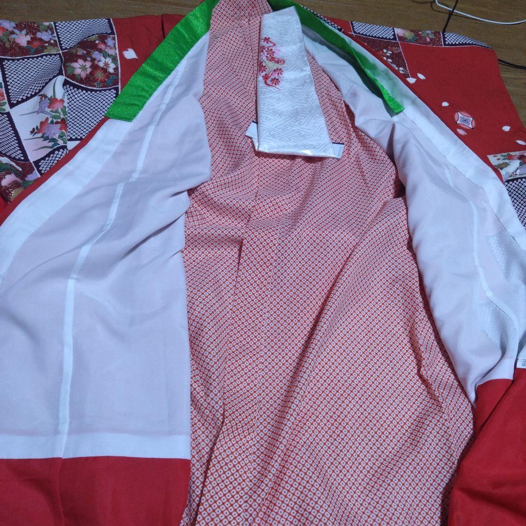 選べる色★七歳★上品★鹿の子と花の格子柄★着物セット