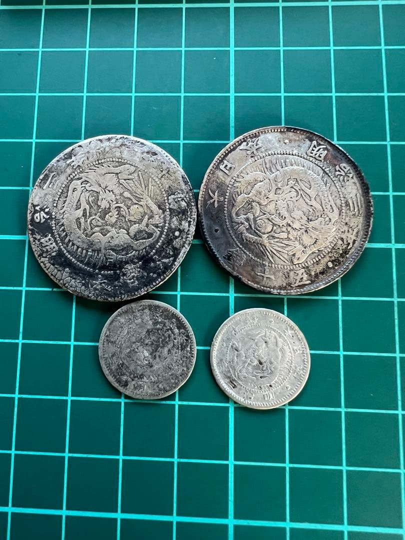 日本銀貨　旭日竜50.10銭　4枚