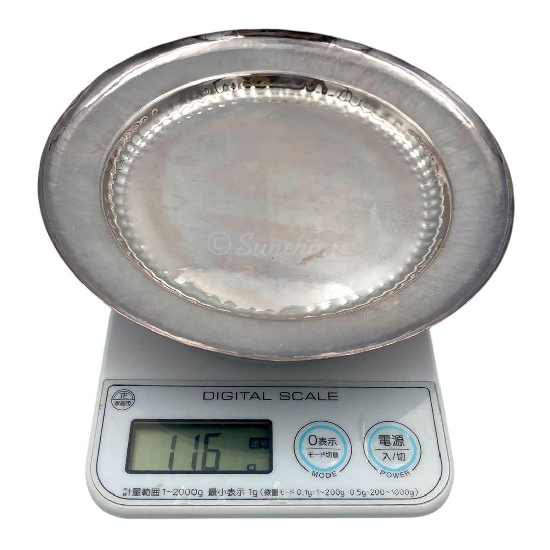 【希少品】 純銀青海盆 共箱付き 約116g 銀製品 SILVER 純銀刻印有