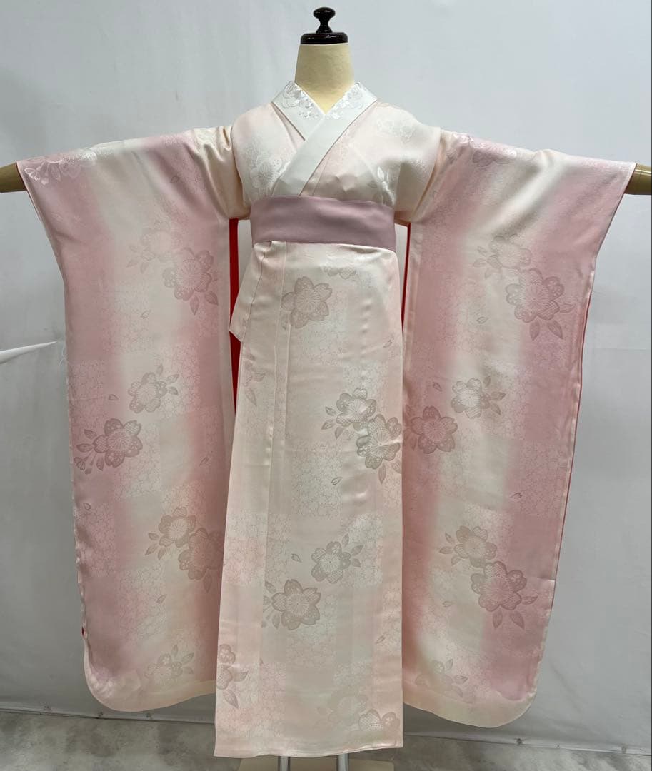 振り袖　フルセット　別誂長襦袢　金彩加工　刺繍入り　両面全通袋帯　個性的　663