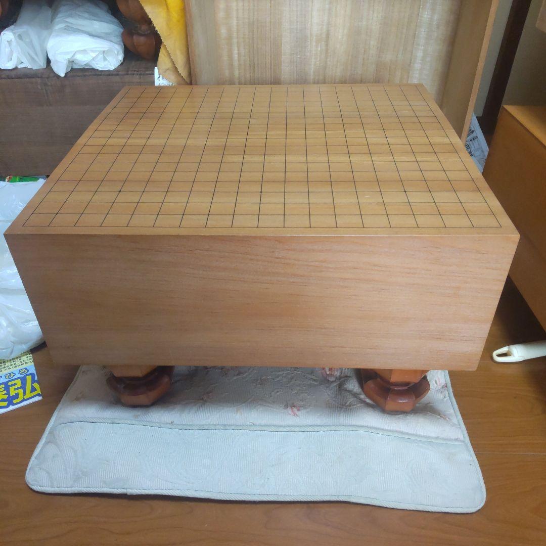 本桂脚付き碁盤六寸盤　木裏板目　桐覆い付き