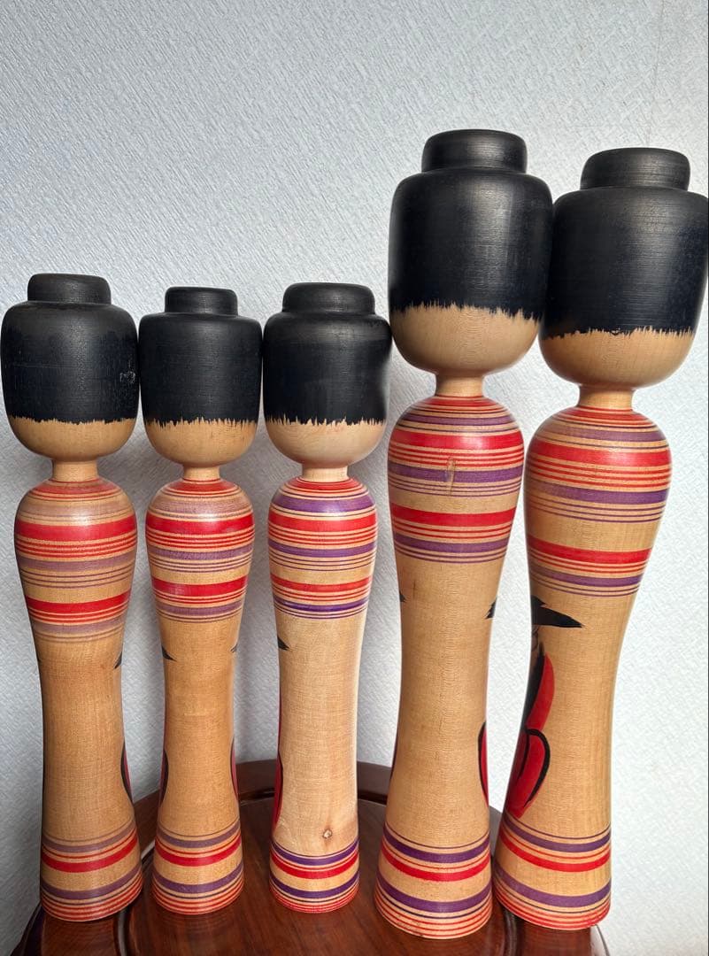 佐藤善ニ　津軽系　1980年代前半　伝統こけし 5本セット　昭和レトロ