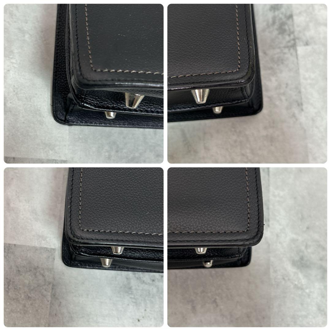 LANVIN ダレスバッグ 本革 2way レザー ブラック 黒 自立 鍵付き