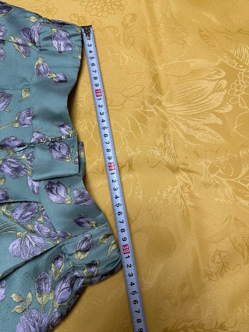 パステルグリーン花柄スカート　未使用　38