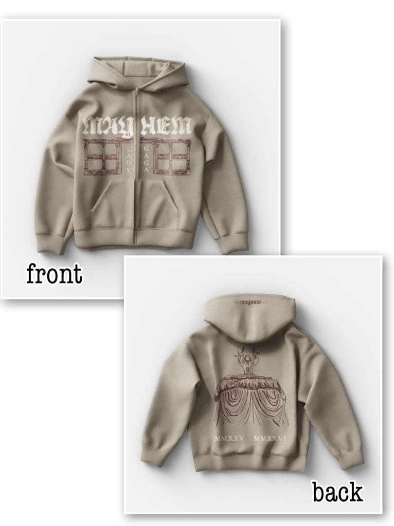 Lady Gaga MAYHEM BALLツアー公式グッズ ジップパーカー XL