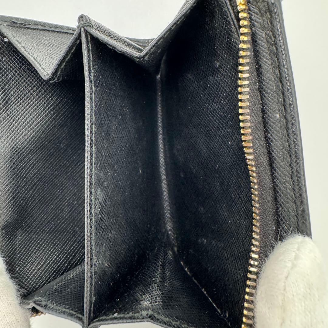 PRADA プラダ サフィアーノ メタル 二つ折り財布 1ML018 ブラック