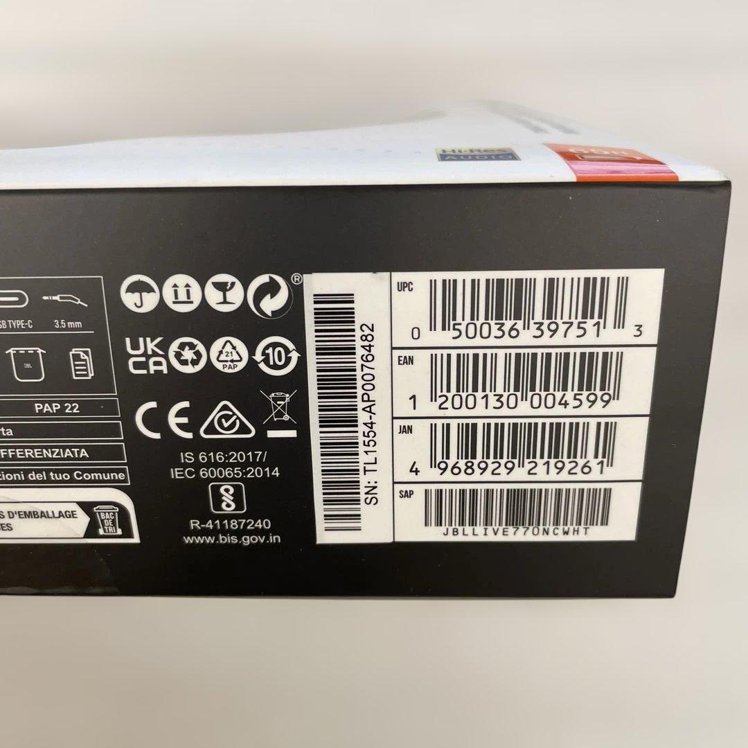 12195 JBL LIVE 770NC オーバーイヤーヘッドホン　ホワイト