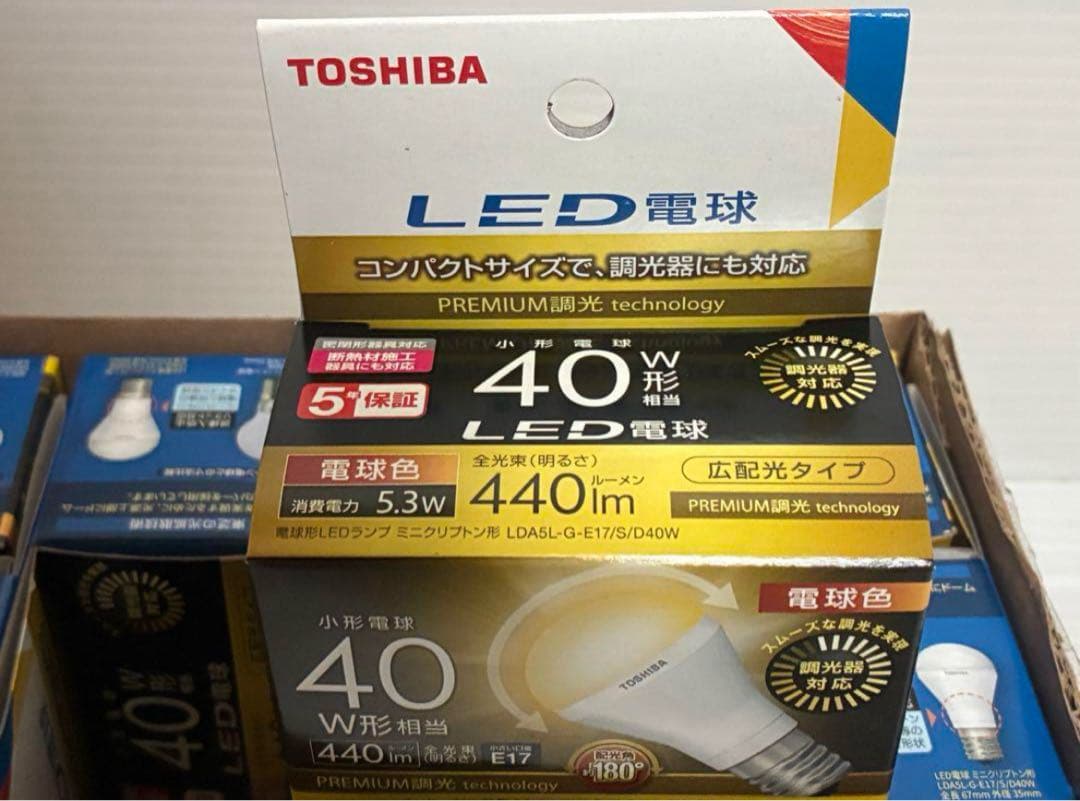 東芝 LED 電球　10個セット LDA5L-G-E17/S/D40W