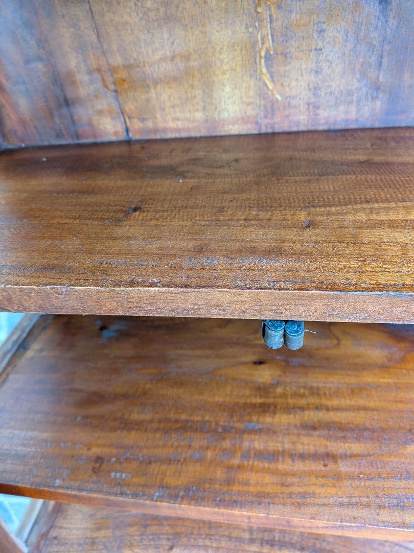 アンティーク木製の猫脚ガラスキャビネット　ケビントキャビネット