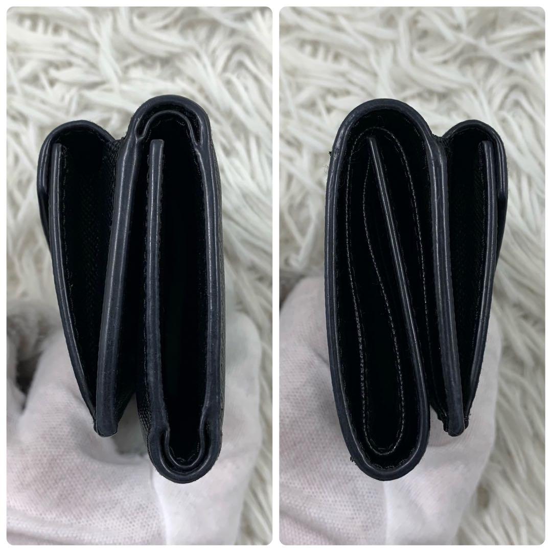 【✨極美品✨】プラダ 三つ折り財布 サフィアーノレザー ブラック 付属品完備