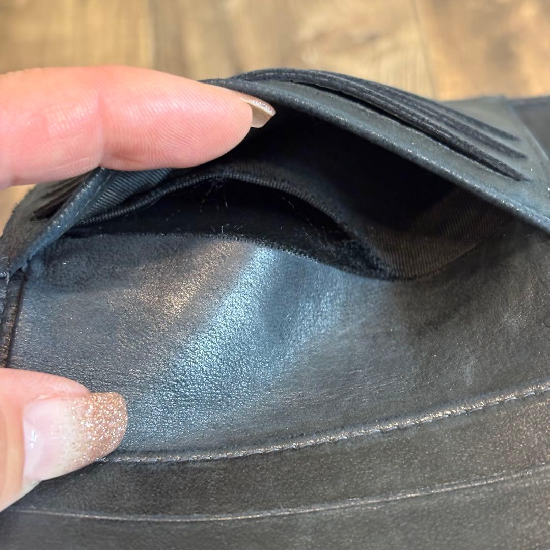 CHANEL シャネル 折りたたみ 財布 レザー キャビアスキン ヴィンテージ