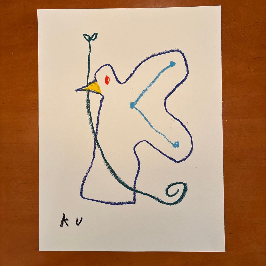 黒田征太郎-クレヨン画(原画)※サイン入り4枚セット