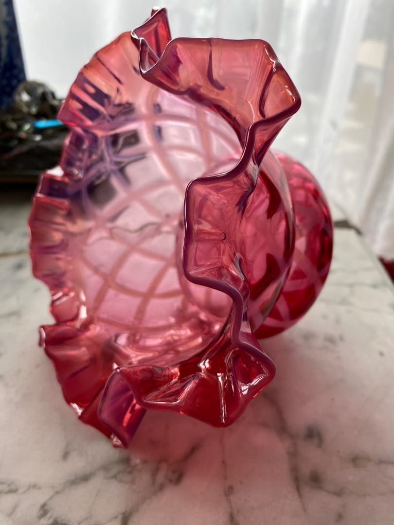 OLD FENTON レア　クランベリー　オパールセント　ガラスシェード
