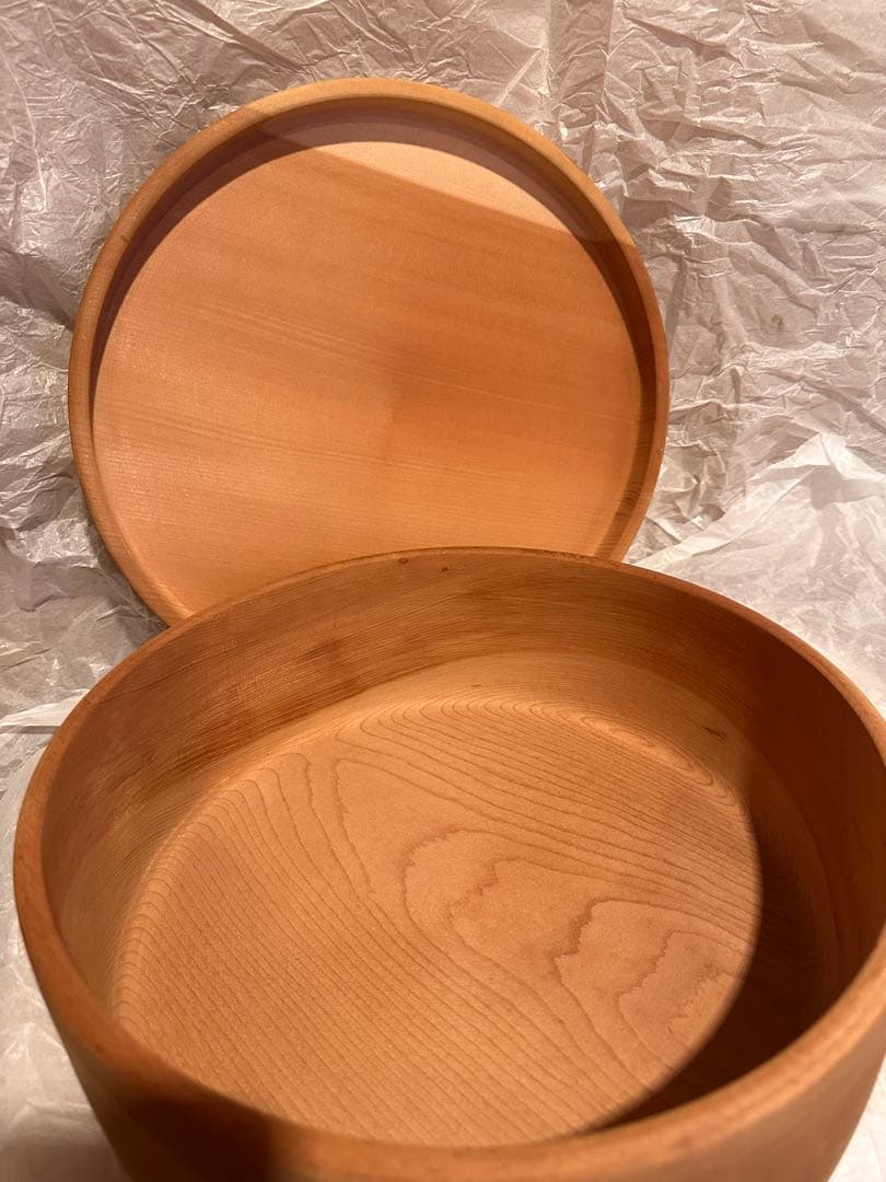 鎌倉彫　桂材　茶櫃木地