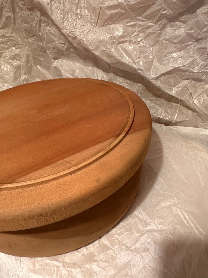 鎌倉彫　桂材　茶櫃木地