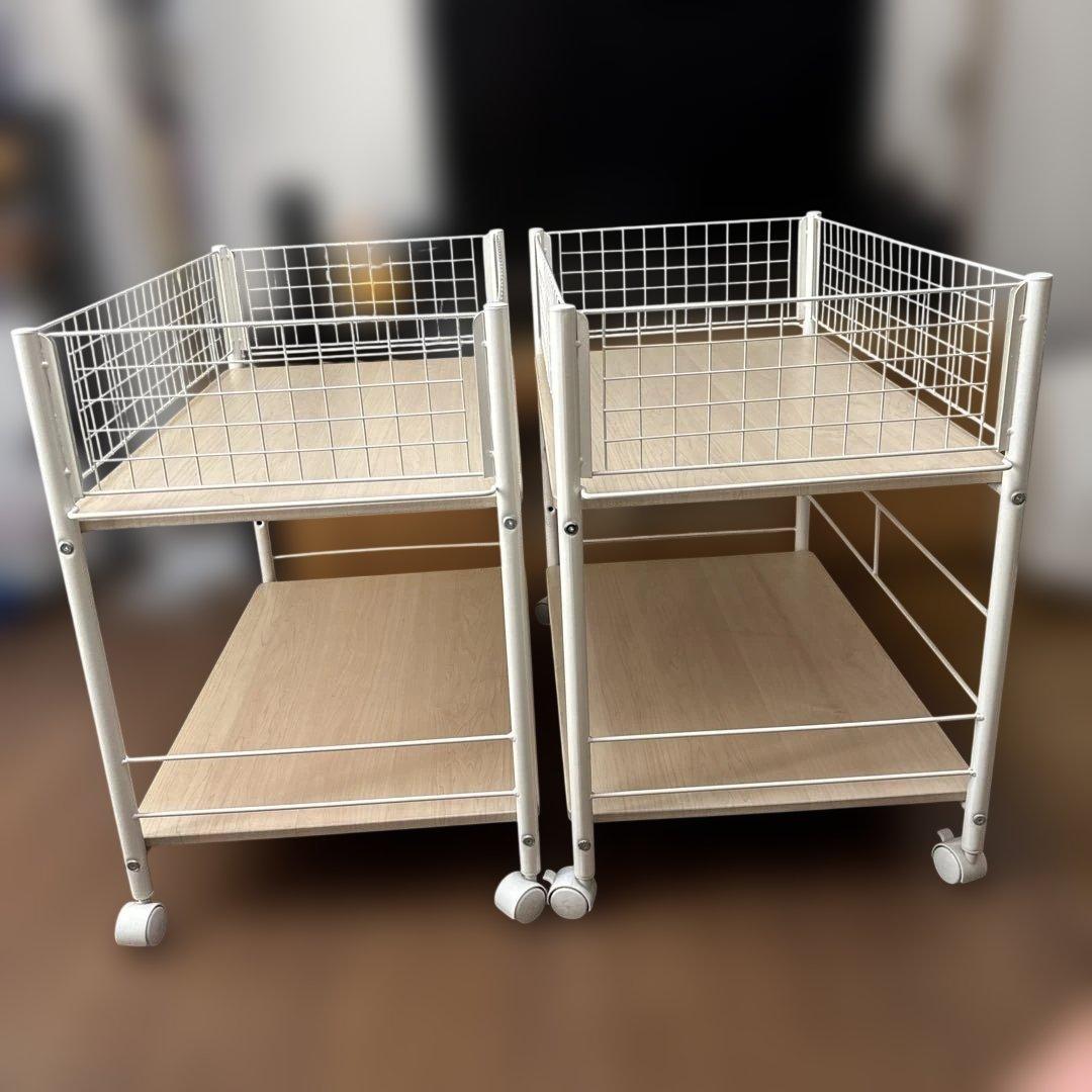 山善押入れ収納ラック ストッパー付き 2個セットOSR-7544WH/WH