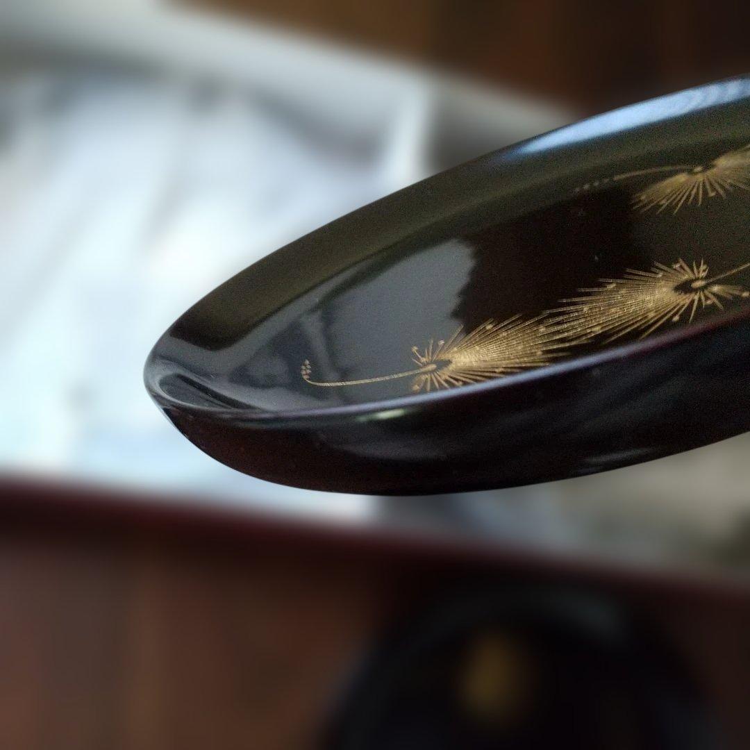 会津塗 銘々皿 沈金たんぽぽ