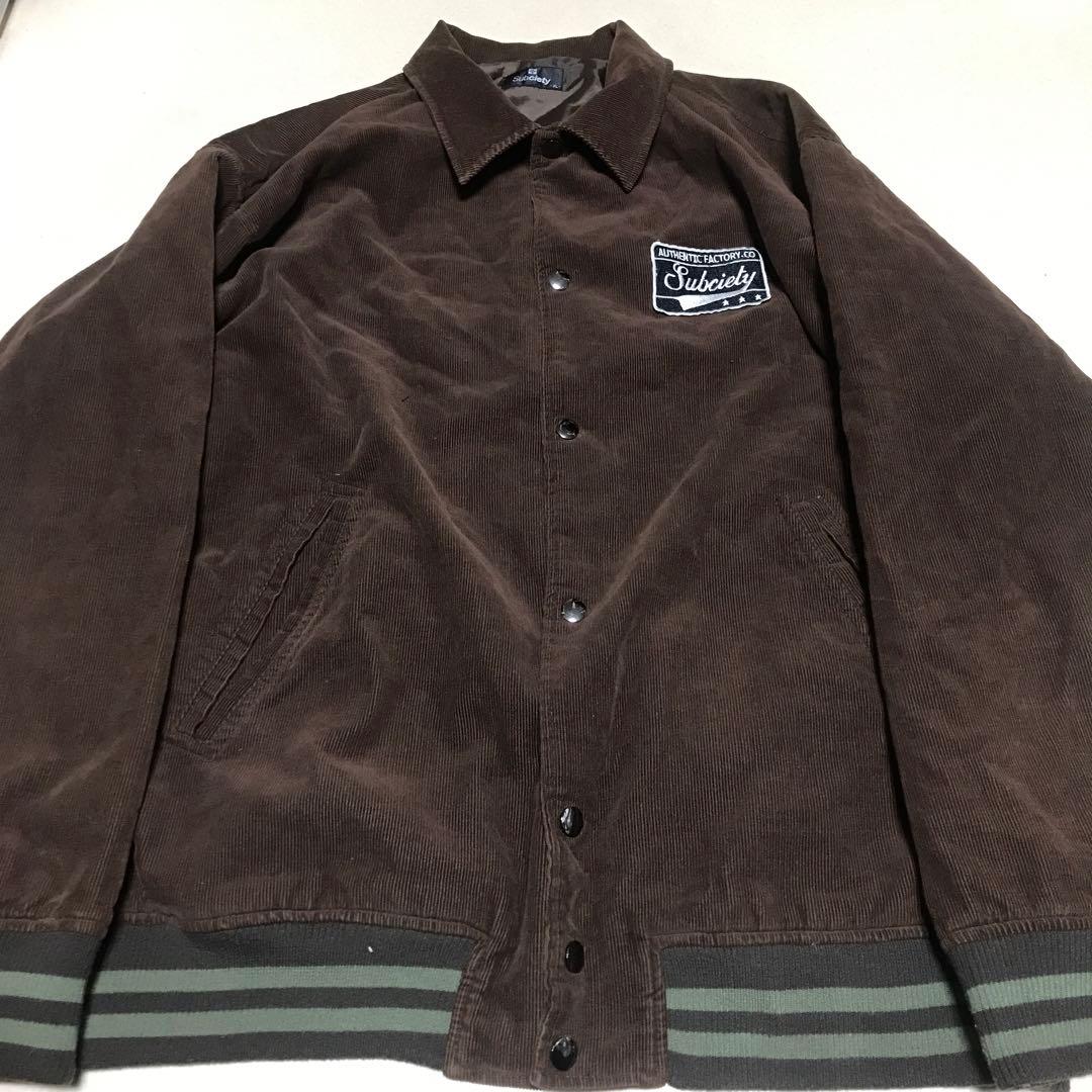 subciety XL サブサエティ ジャケット コーデュロイ ワッペン 茶
