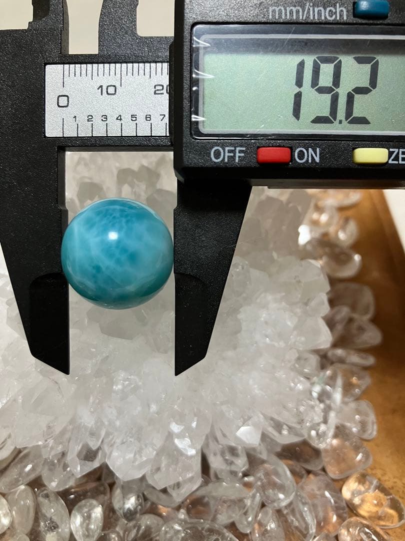 コレクションレベル　ラリマー丸玉　19.2mm 穴開き