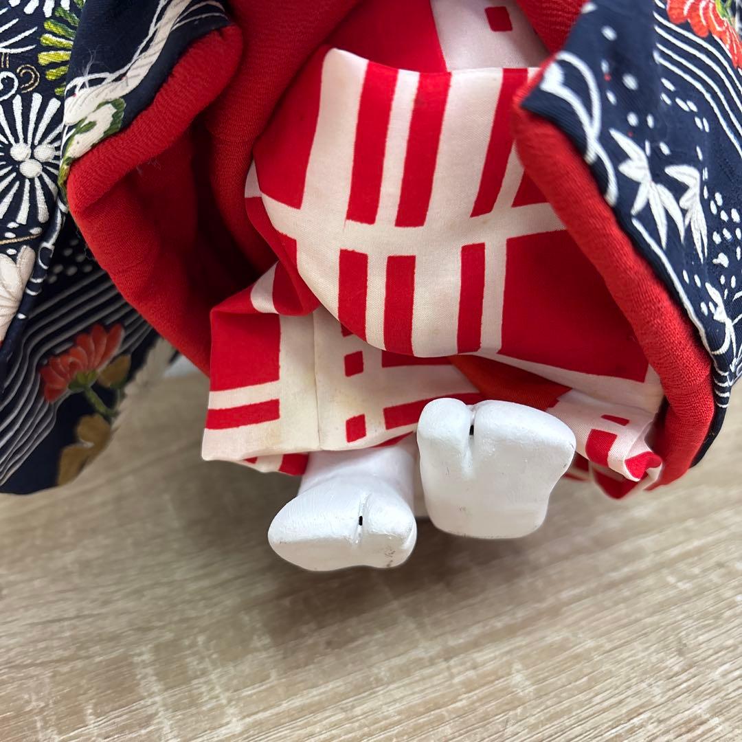 市松人形 黒髪 着物 創作人形