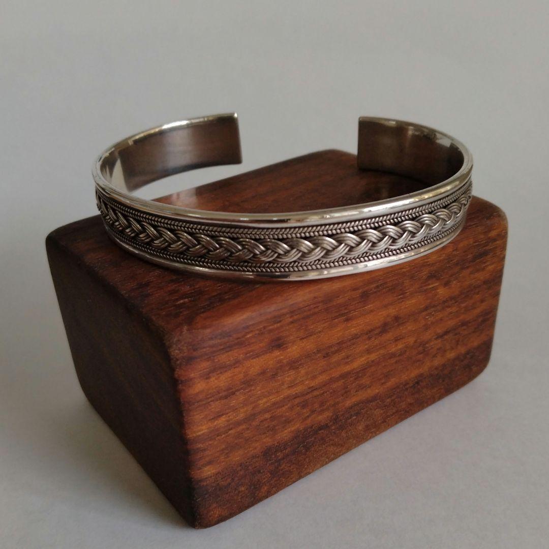 90s ヴィンテージ ハンドメイド シルバー925 ケルトノット バングル