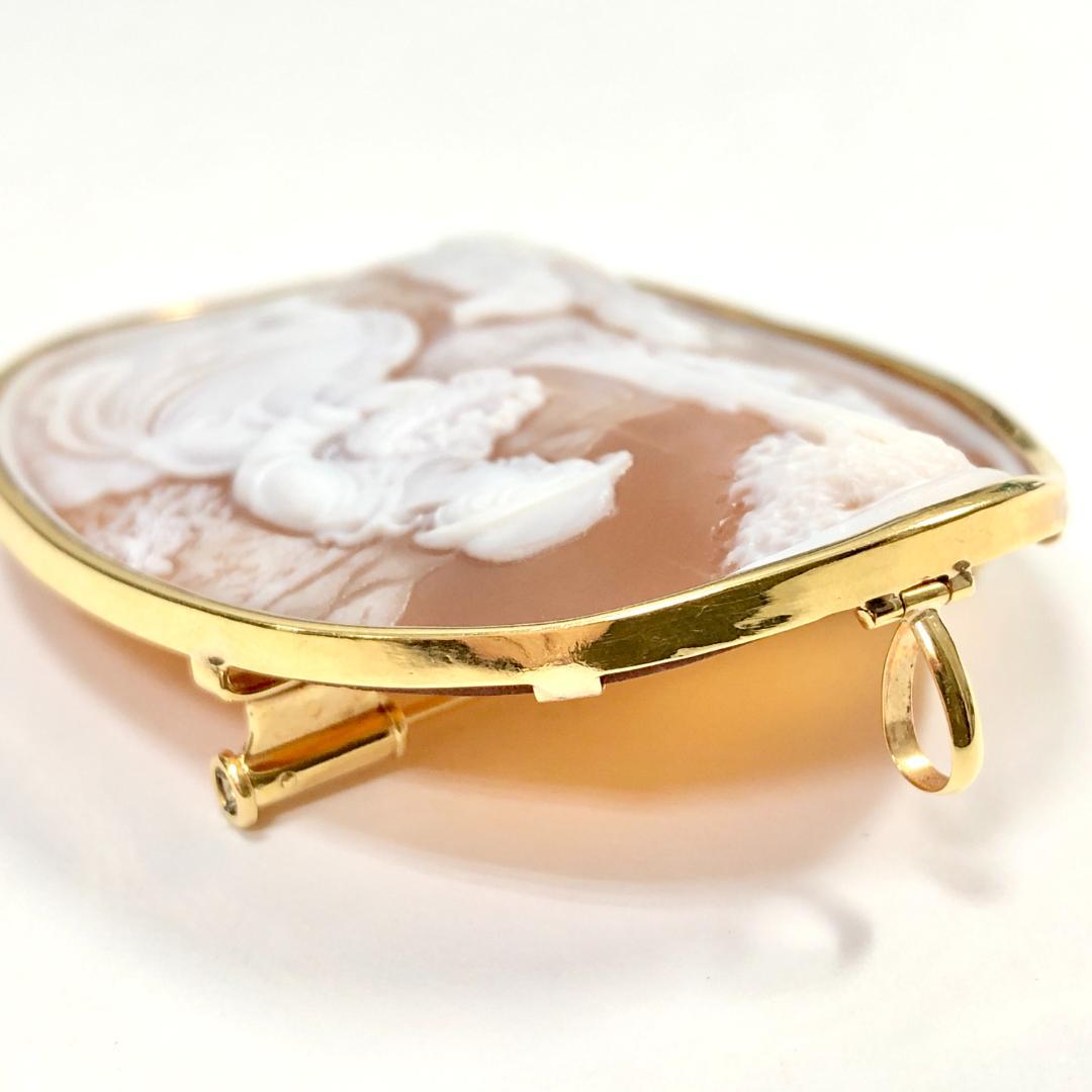 ◆シェルカメオ◆K18◆ペンダント◆ブローチ◆東京三越◆子犬◆