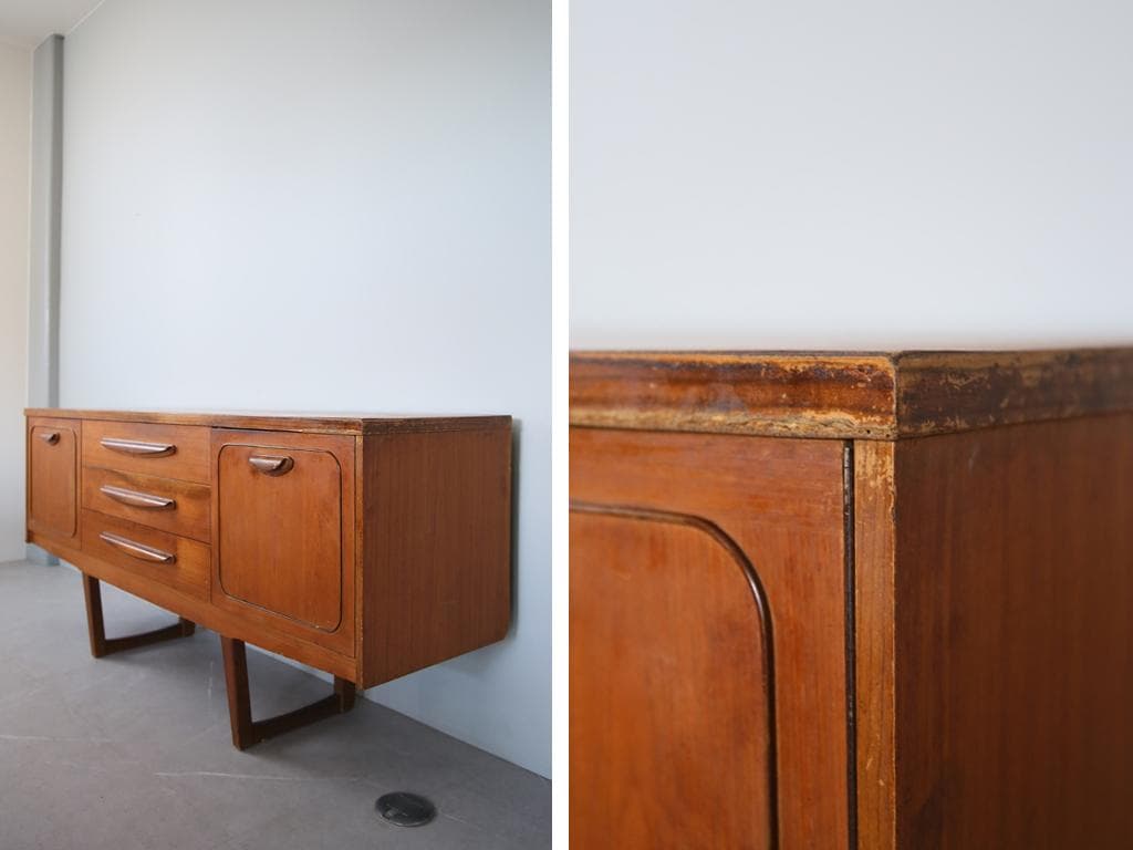 英国アンティークStonehill製サイドボード/木製机テレビ台(91-248)