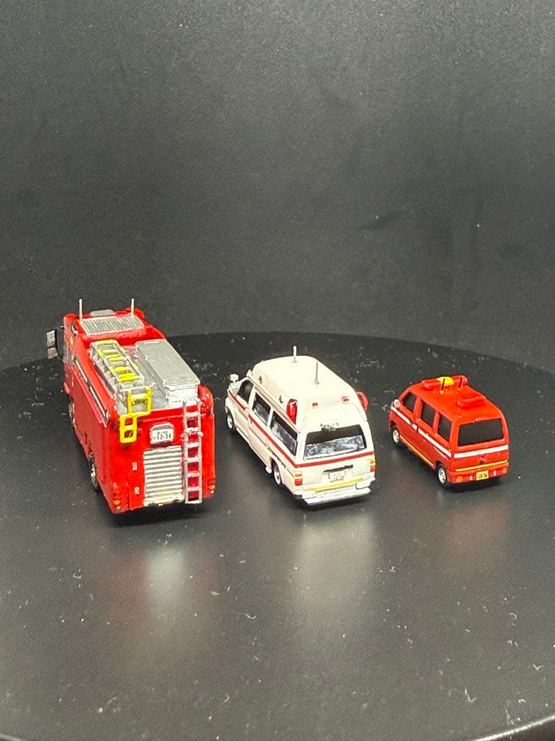 1/150 トミーテック　トラコレ　カーコレ　エフトイズ加工品　消防車3台セット