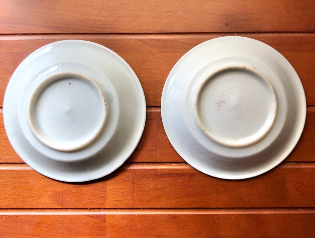 赤 海老小皿　蝦豆皿 4枚　色絵 絵付 印文 絵皿　骨董　伊万里 古伊万里 台湾