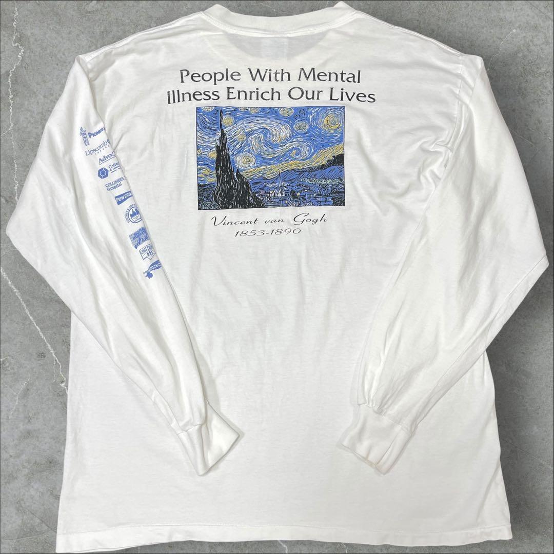 90s ゴッホ アートtシャツ 企業t ロンt USA製 レア