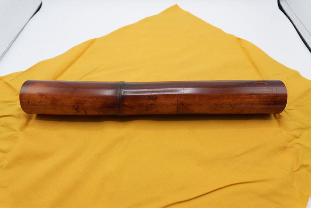 竹芸家　三原哲司　煤竹尺八花入　アンティーク素材