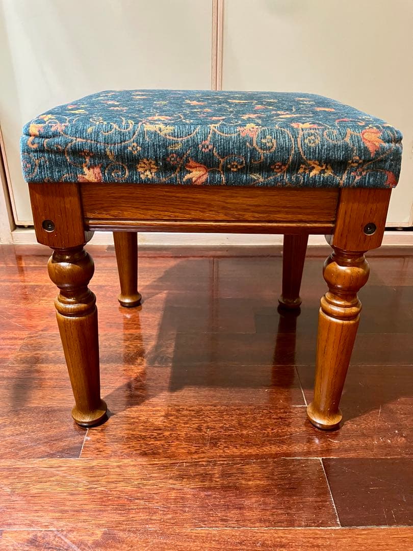カントリーハウス 英国カントリー オーク材スツール 布張り 三越ブルージュ