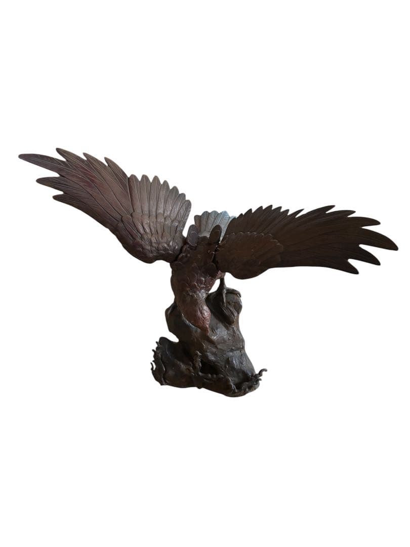 置物　鷹　鷲　金属製　金属工芸品　インテリア　銅