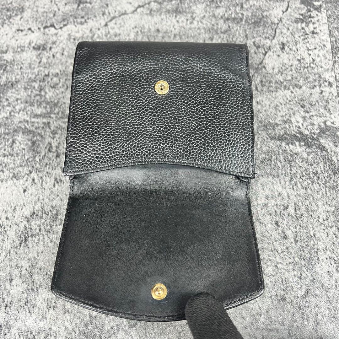 CHANEL ココマーク キャビアスキン 二つ折り財布