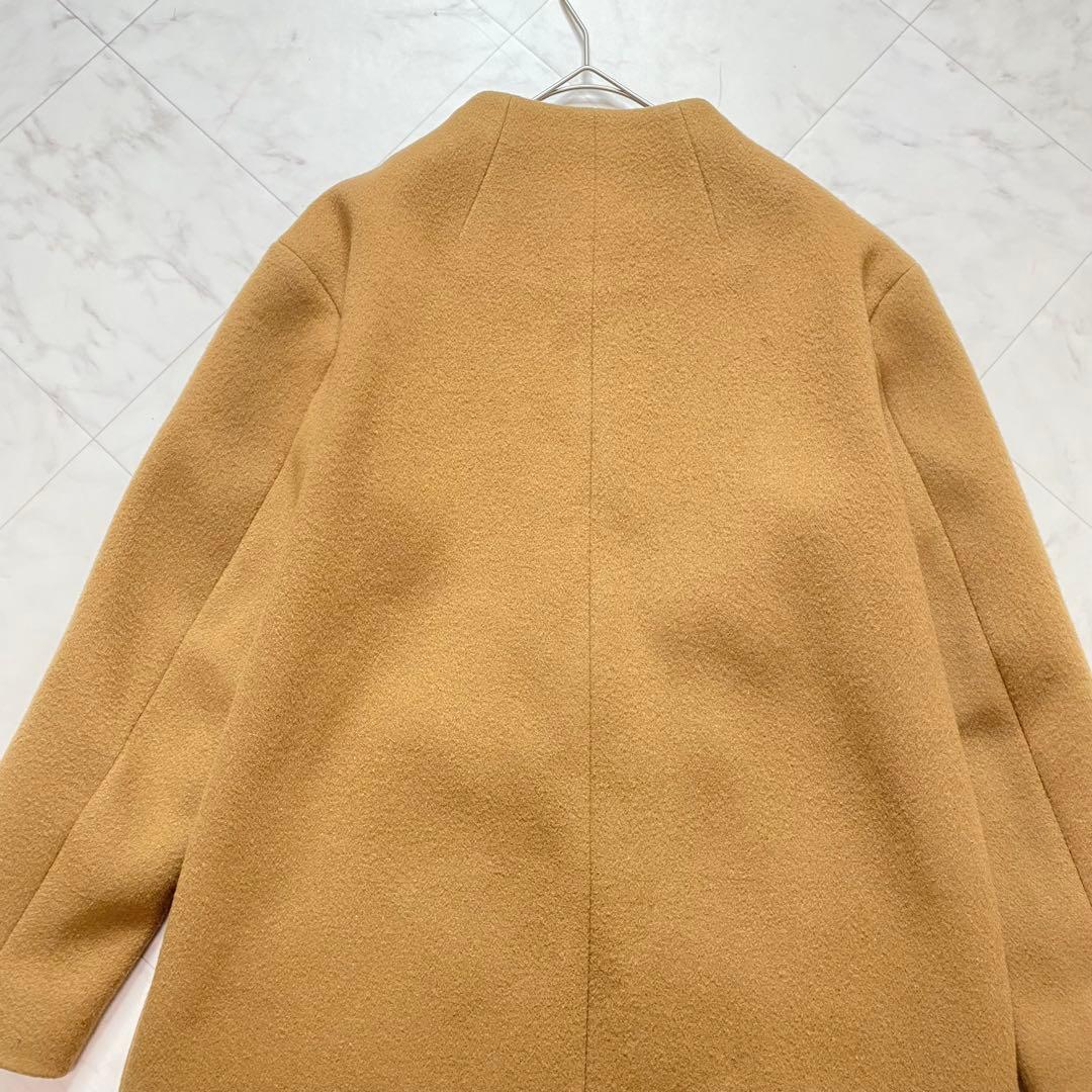 美品✨MACKINTOSH PHILOSOPHYノーカラーウールコート　キャメル