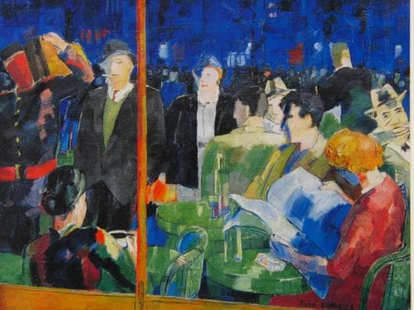 アンドレ・ブラジリエ、カフェ、希少画集の一頁、 新品高級額装付