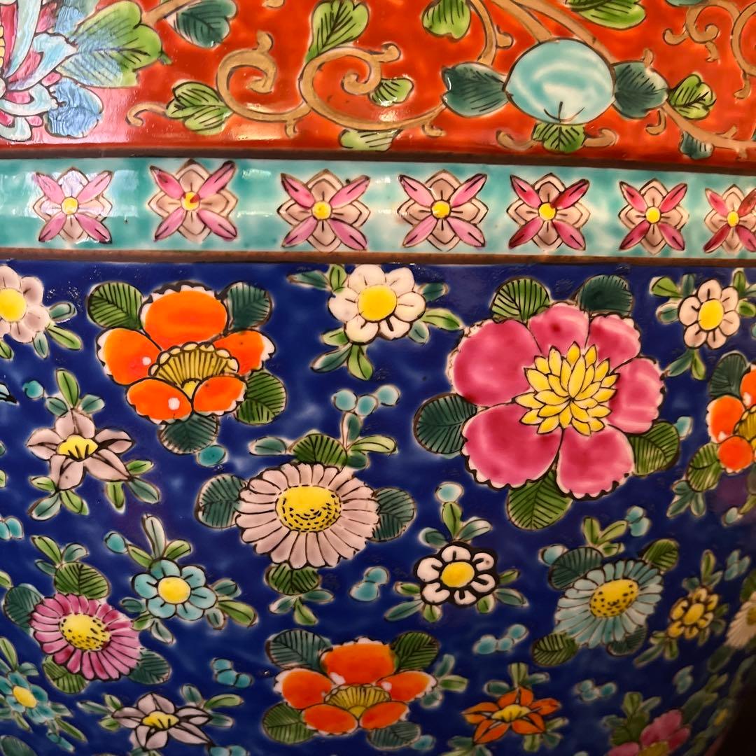 火鉢　伊万里焼　花柄　めだか　金魚　 蓮鉢　大きめ　古道具　アンティーク