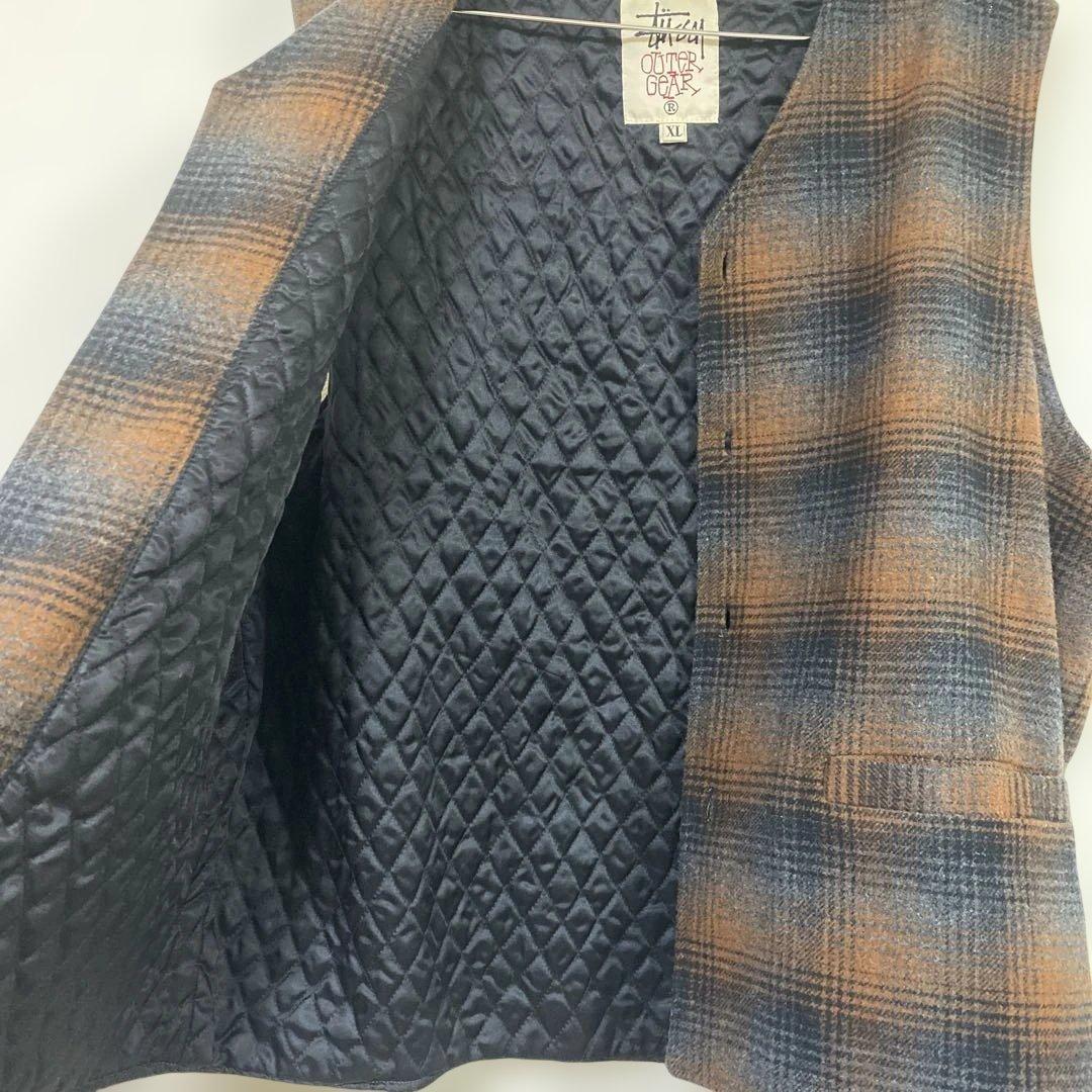 90s stussy outer gear ウールベスト オンブレ