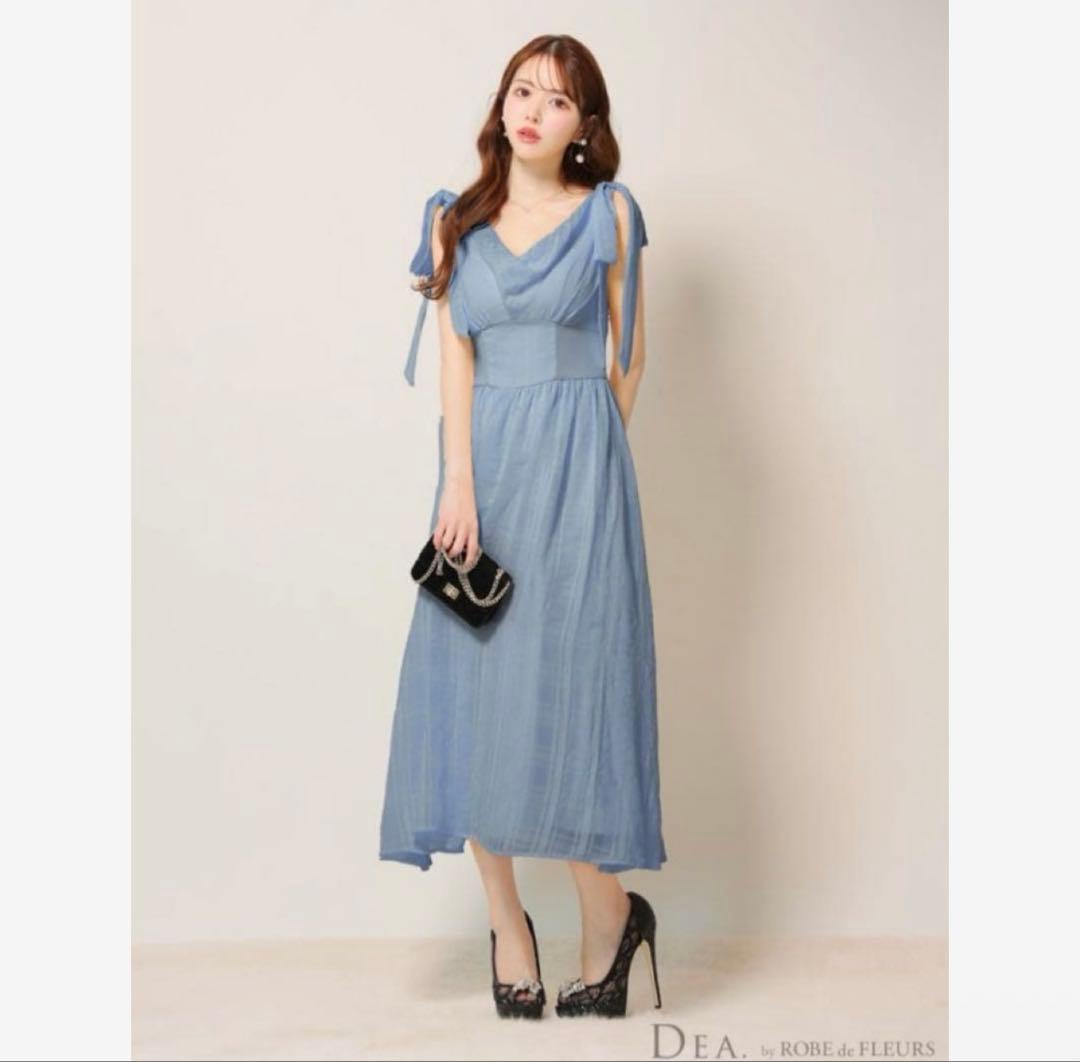 ROBE de FLEURS ローブドフルール ドレス キャバ ブルー リボン