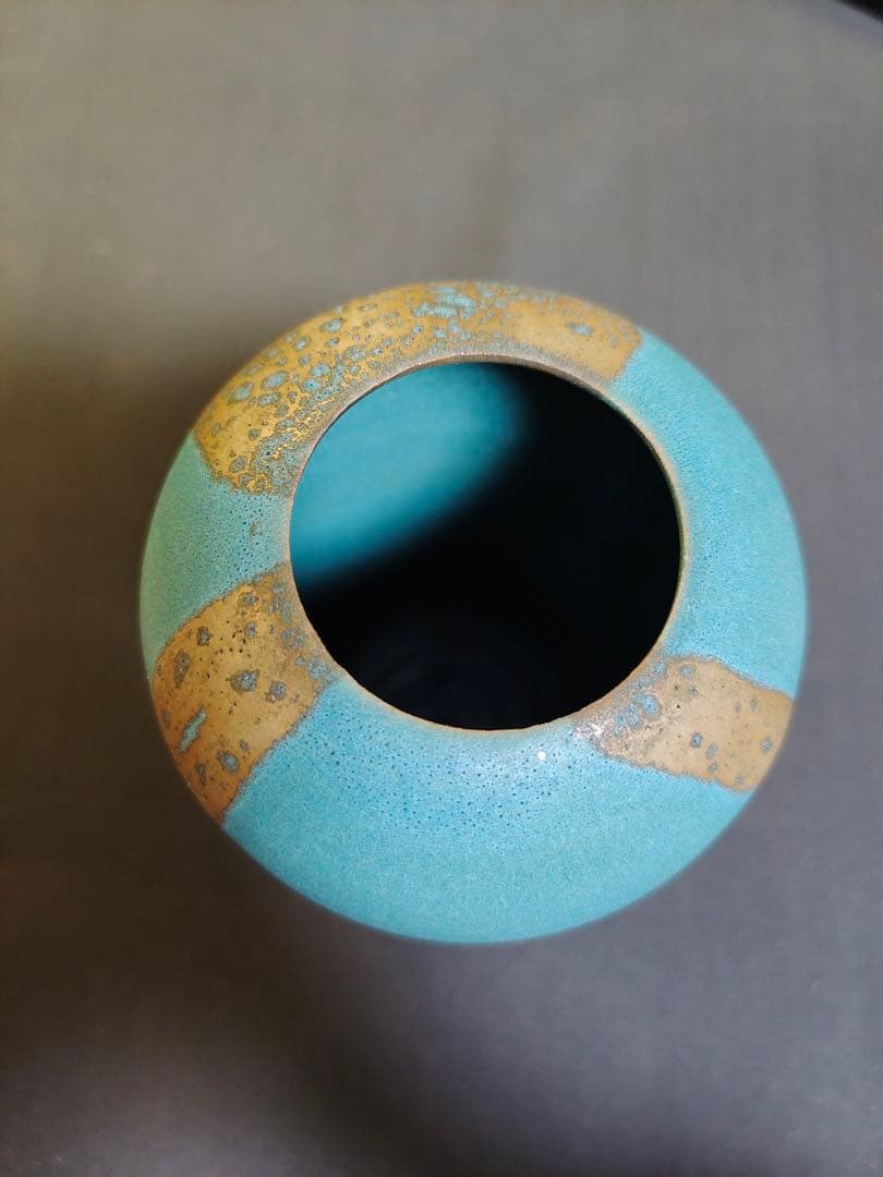 森野泰明　雲藍花瓶　花入　花器　飾壺　共箱・共布・陶歴付　陶芸　長期保管未使用品