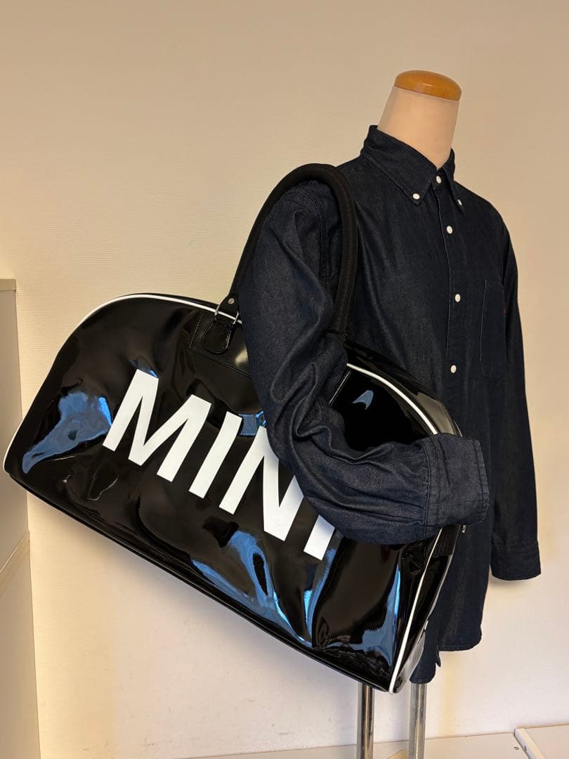 ミニクーパー/2way/ボストンバッグ/エナメル/ショルダー/ブラック/未使用