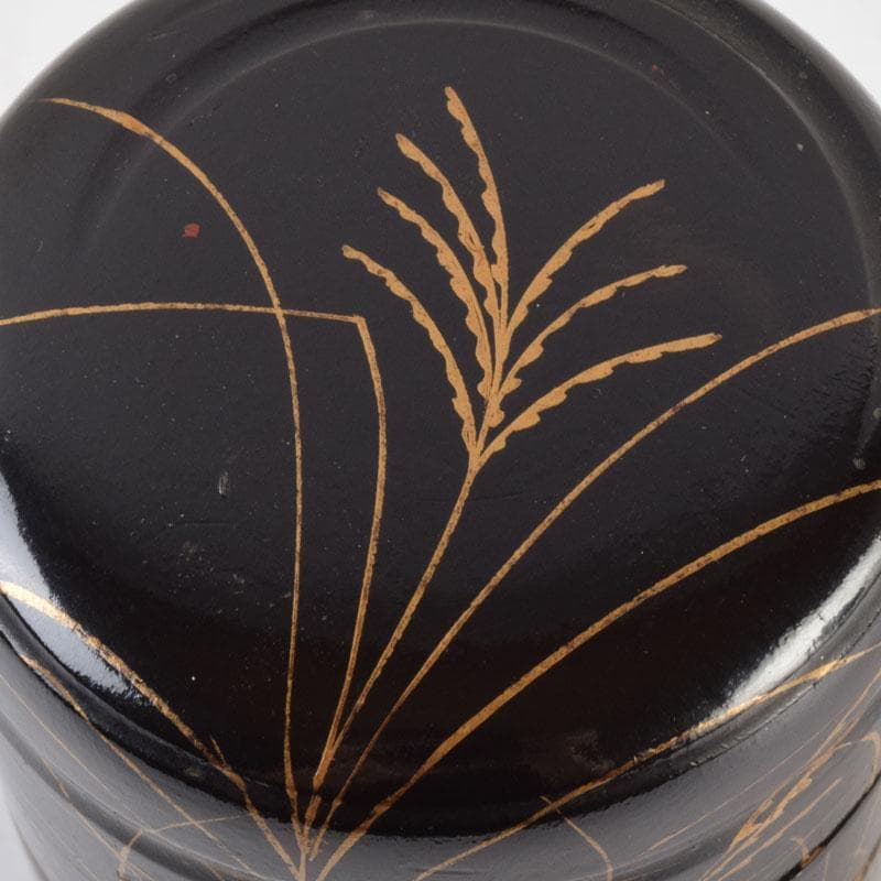 茶道具　金森春次作　花草蒔絵　長棗　共箱　V　9039