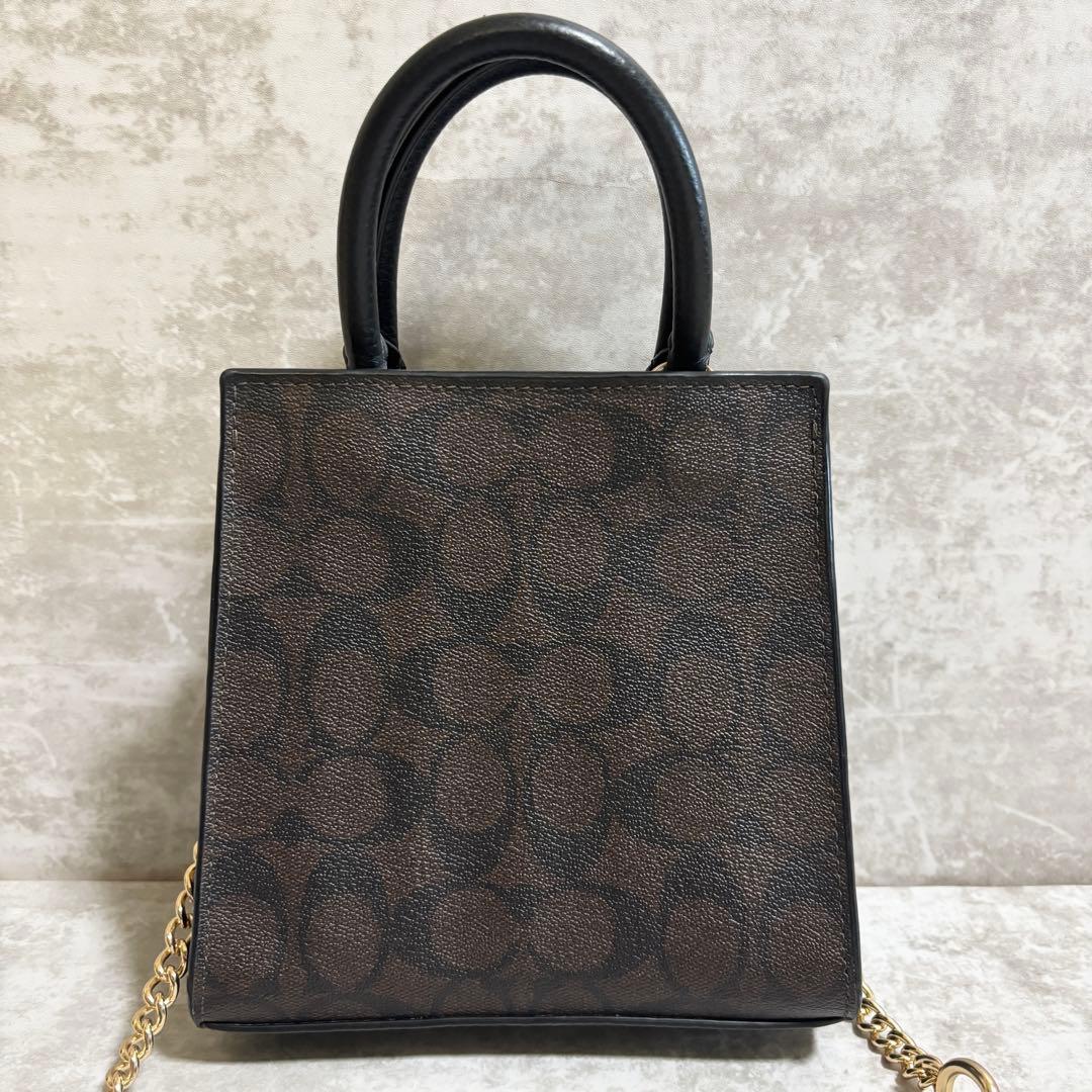 A261 未使用級✨コーチ　ミニ ペッパー クロスボディ シグネチャー　ブラウン